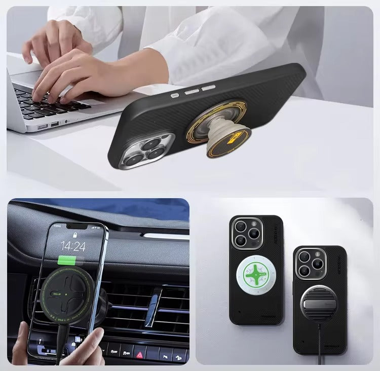 Luxury iPhone Case — Blueo 600D Kevlar Magnetic Armor Cover with Anti-Fingerprint Non-Slip Design and Full-Protection Shockproof Build