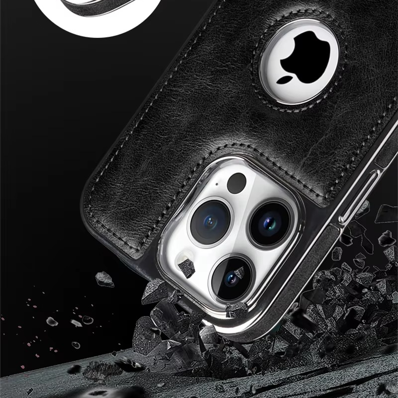 Luxury iPhone Case — Business Leather Magnetic Full-Coverage Shockproof PU Leather Cover, Non-Slip Protection