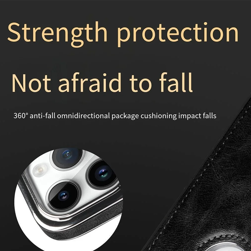 Luxury iPhone Case — Business Leather Magnetic Full-Coverage Shockproof PU Leather Cover, Non-Slip Protection
