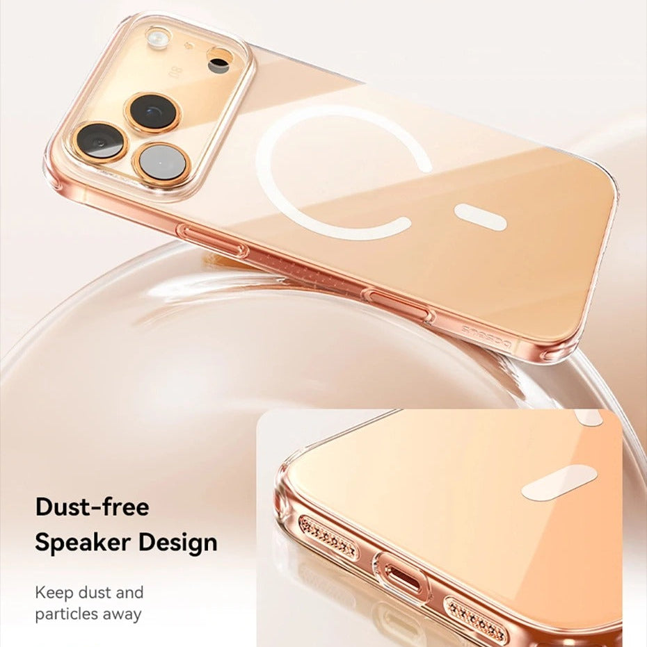 Luxury iPhone Case — Clear MagSafe Magnetic Cover with Ultra-Thin Anti-Yellowing PC Design, Strong N54 Magnets and Shockproof Grip Protection