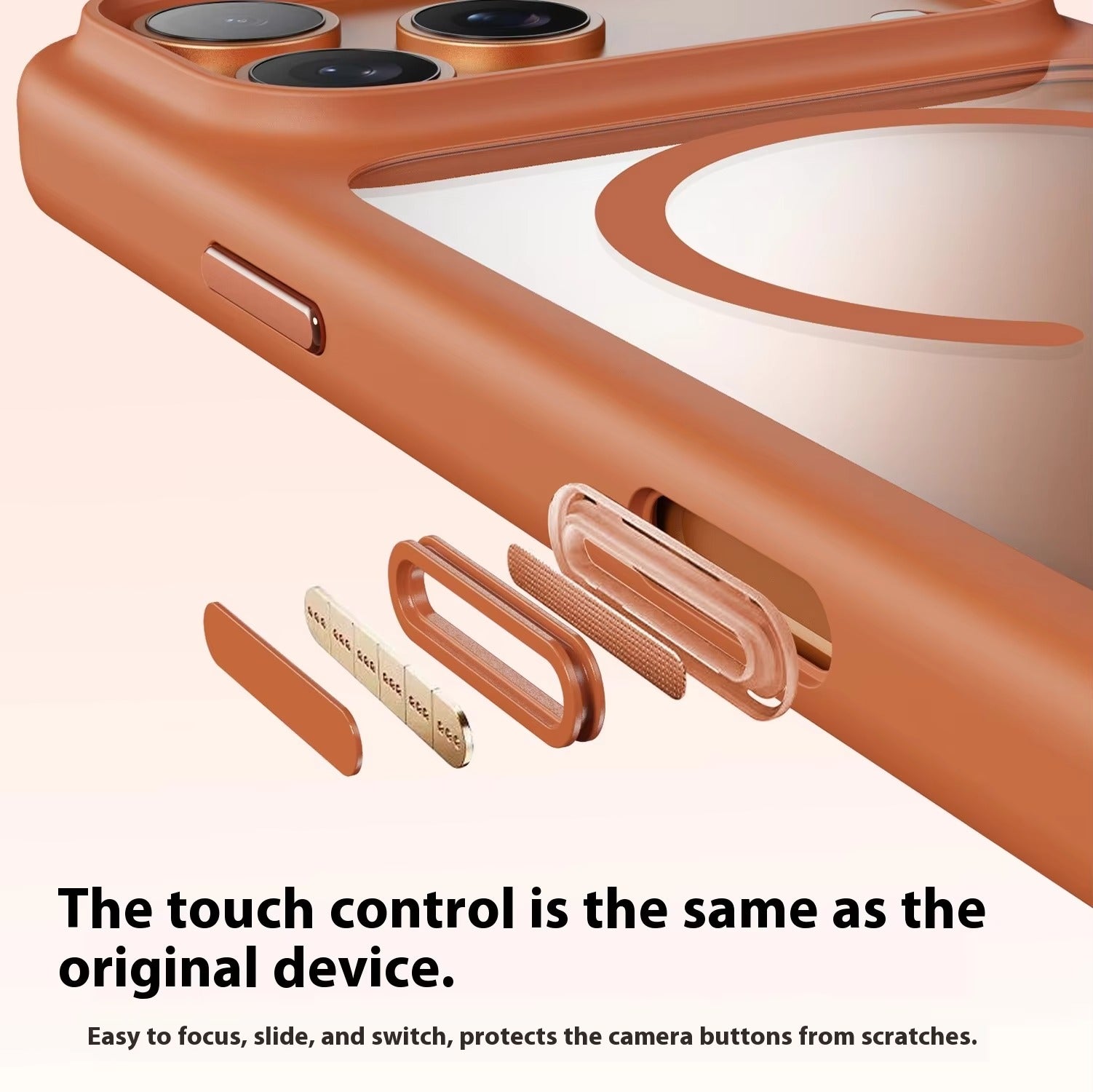 Luxury iPhone Case — Creative AI Intelligent Camera Button Clear Armor Magnetic Protective Cover for Full Protection