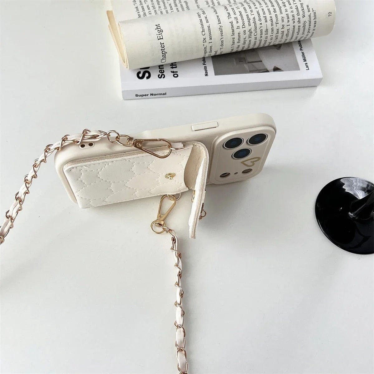 Luxury iPhone Case — Crossbody Leather Wallet Cover with Card Slot Holder, Protective Design and Adjustable Lanyard Strap