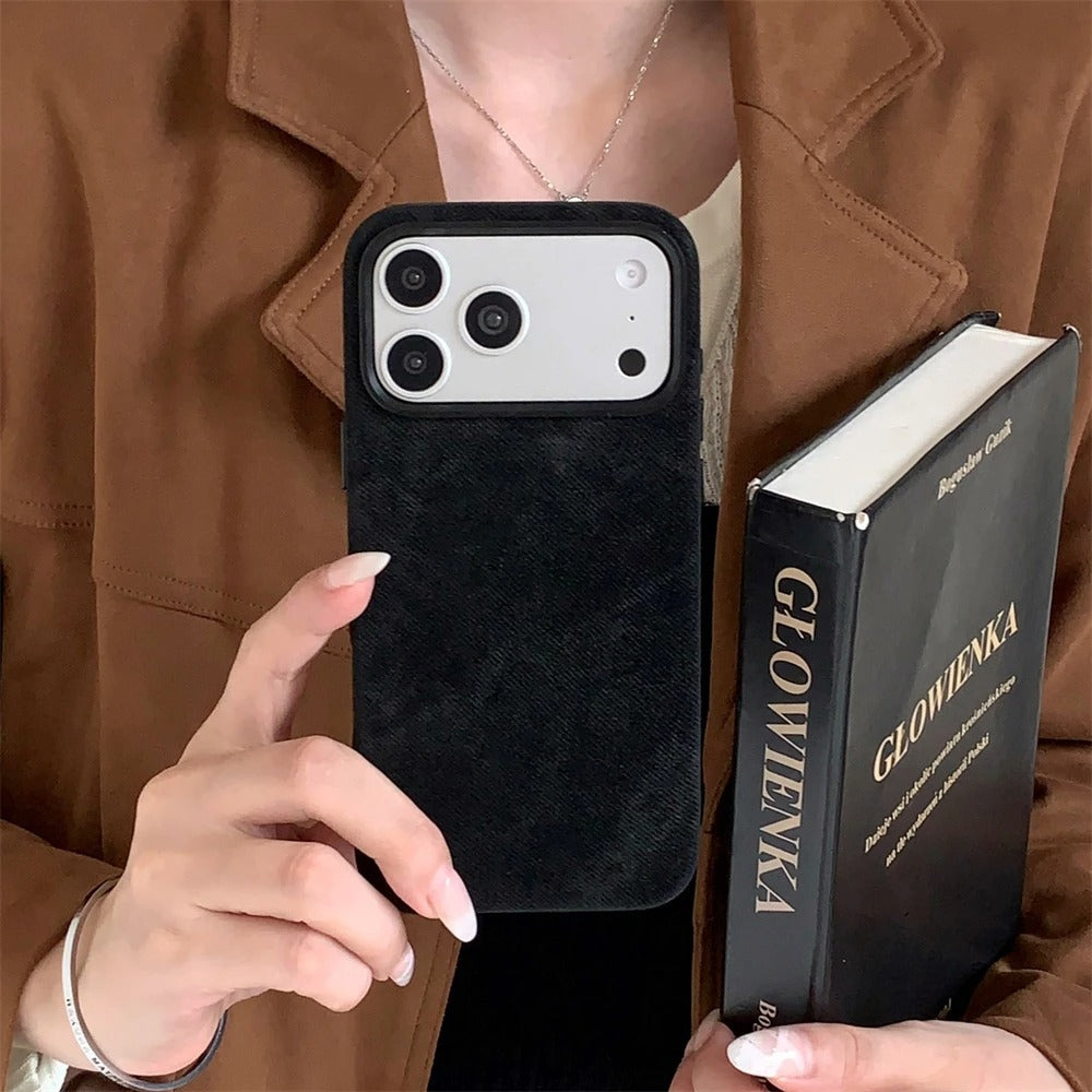 Luxury iPhone Case — Fiber Leather MagSafe Cover with Invisible Magnetic Wireless Charging, Matte Anti-Fingerprint Finish and Slim Shockproof Design