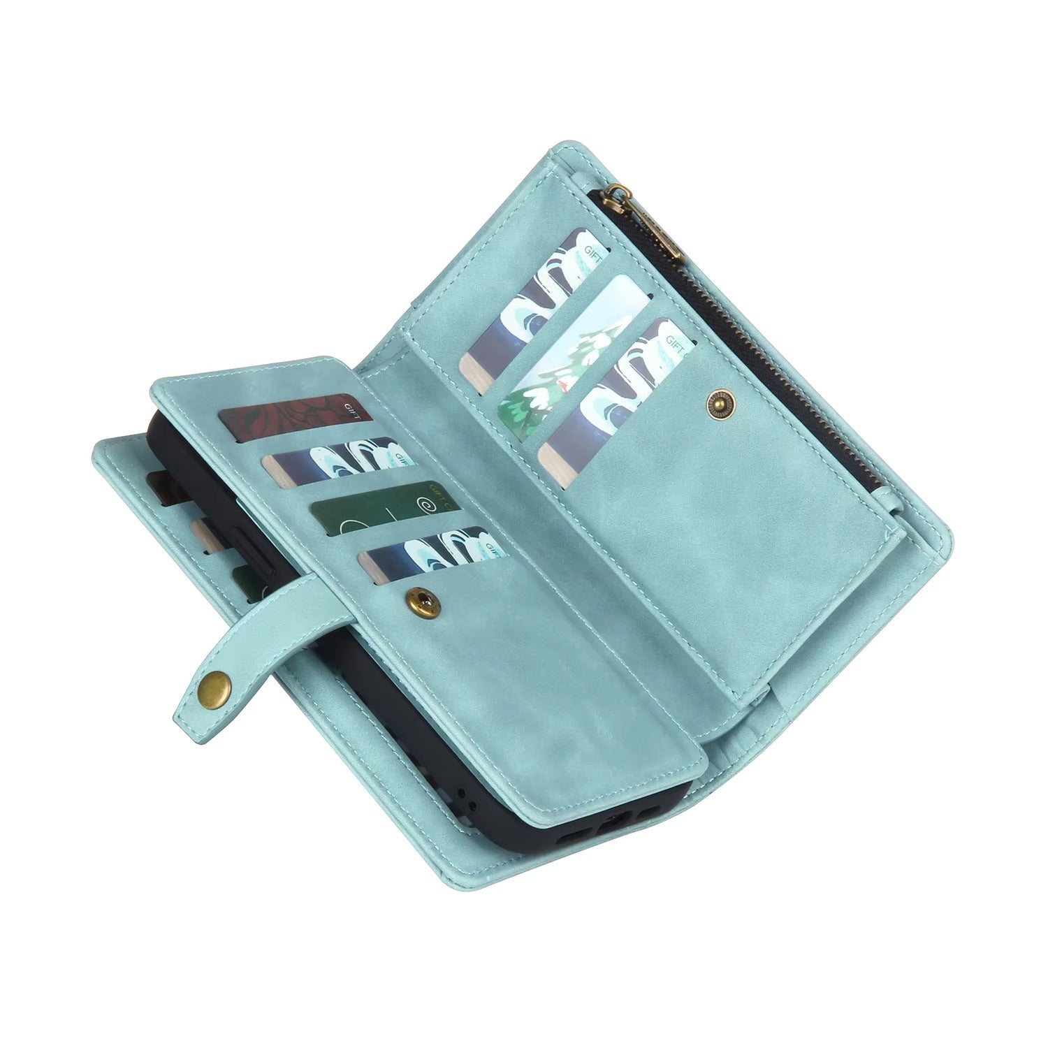 Luxury iPhone Case — Flip Leather Wallet Cover with Magnetic Closure, Dual-Layer Shockproof Protection, Card Slots & Non-Slip Lanyard Design