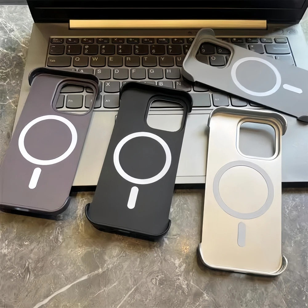 Luxury iPhone Case — Frameless Alloy-Lens MagSafe Cover with Heat-Dissipation Design, Slim Wireless-Charging PC Build & Lightweight Non-Slip Protection