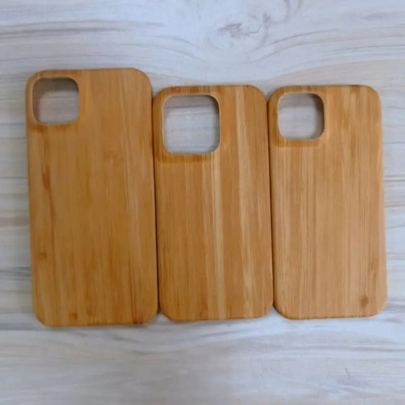 Luxury iPhone Case — Genuine Bamboo & Walnut Wooden Hard Back Cover with Dustproof Half-Wrapped Protection and Custom Natural Design