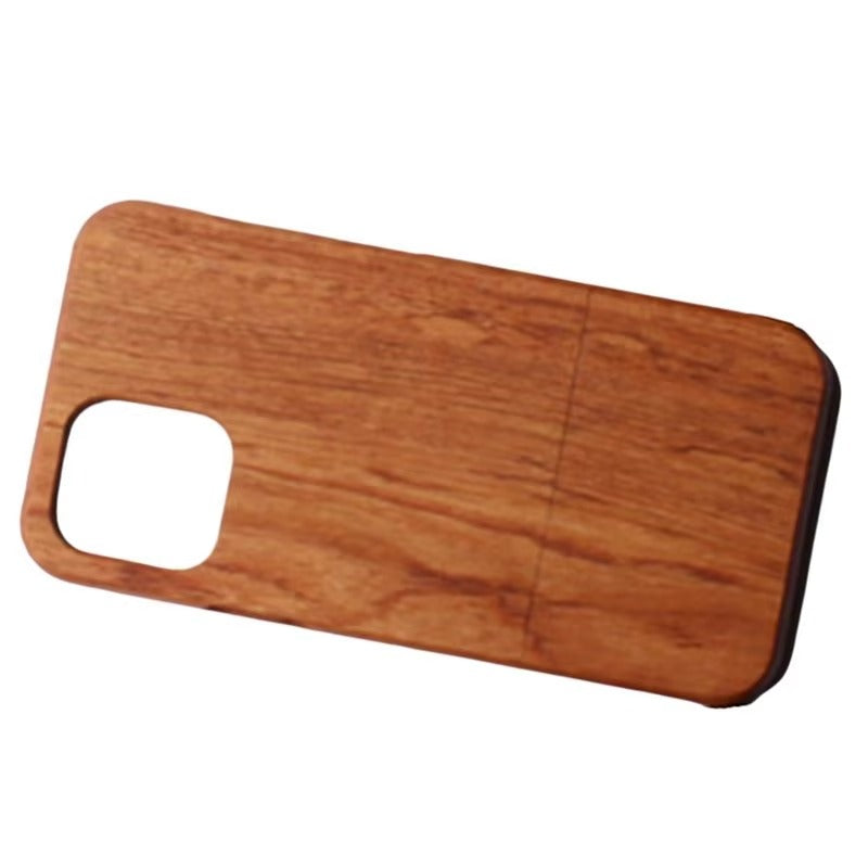 Luxury iPhone Case — Genuine Bamboo & Walnut Wooden Hard Back Cover with Dustproof Half-Wrapped Protection and Custom Natural Design