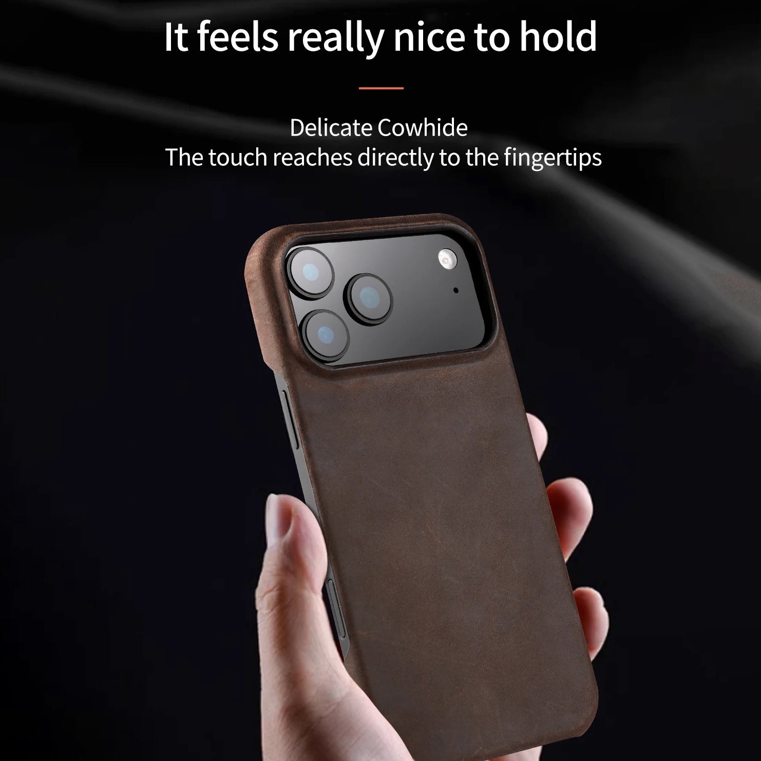 Luxury iPhone Case — Genuine Cowhide Leather Pull-Up Cover with Retro Magnetic Design, MagSafe Compatibility & Shockproof Full-Back Protection