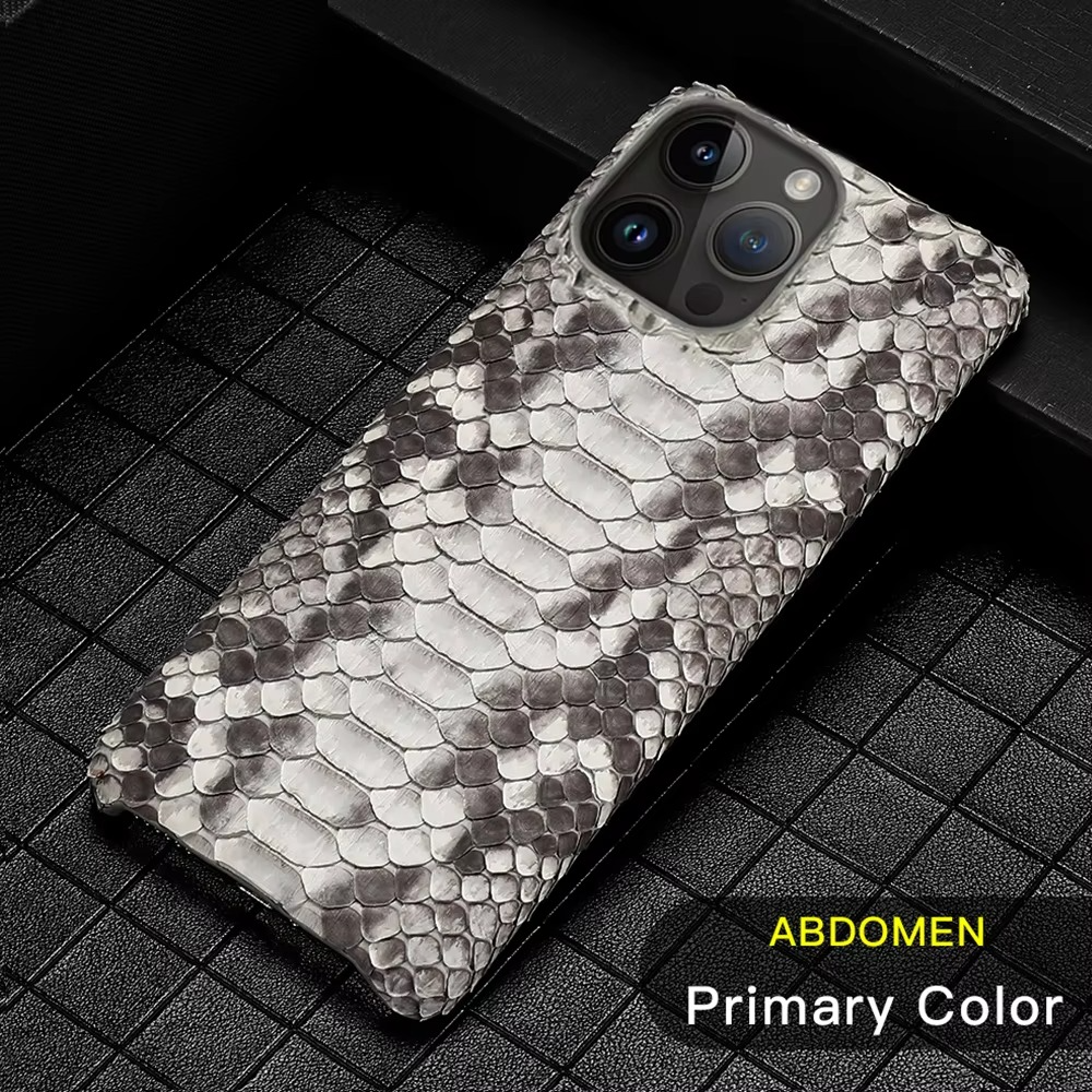 Luxury iPhone Case — Genuine Python Leather Cover with Premium PC Backing, Non-Slip Lightweight Design and Dustproof Anti-Scratch Protection