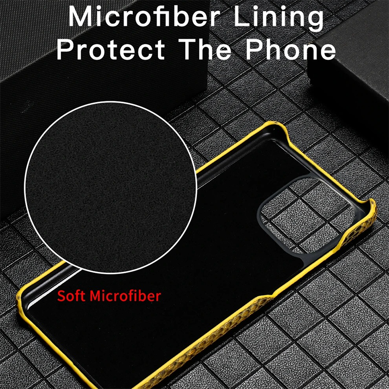 Luxury iPhone Case — Genuine Python Leather Cover with Premium PC Backing, Non-Slip Lightweight Design and Dustproof Anti-Scratch Protection