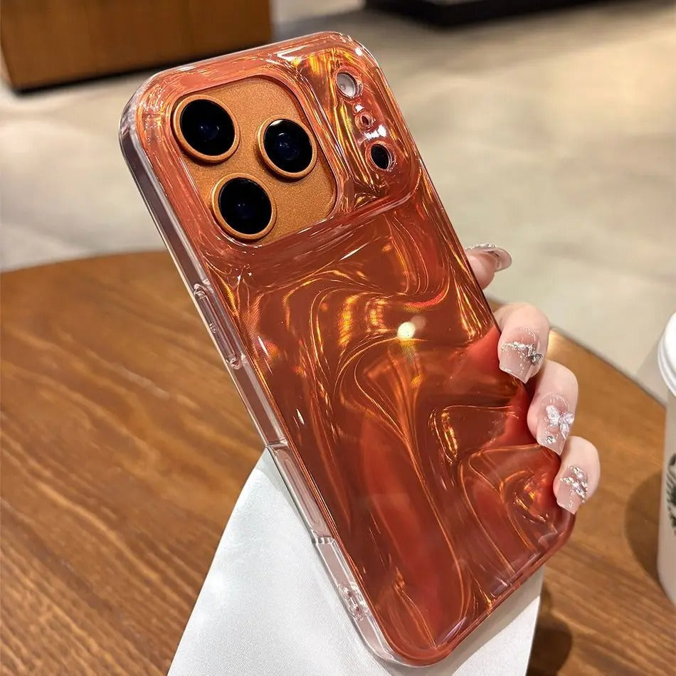 Luxury iPhone Case — Gradient Water Wave Soft TPU Cover with Shockproof Bumper Design, Camera Protection, Anti-Fingerprint Dustproof Non-Slip Finish