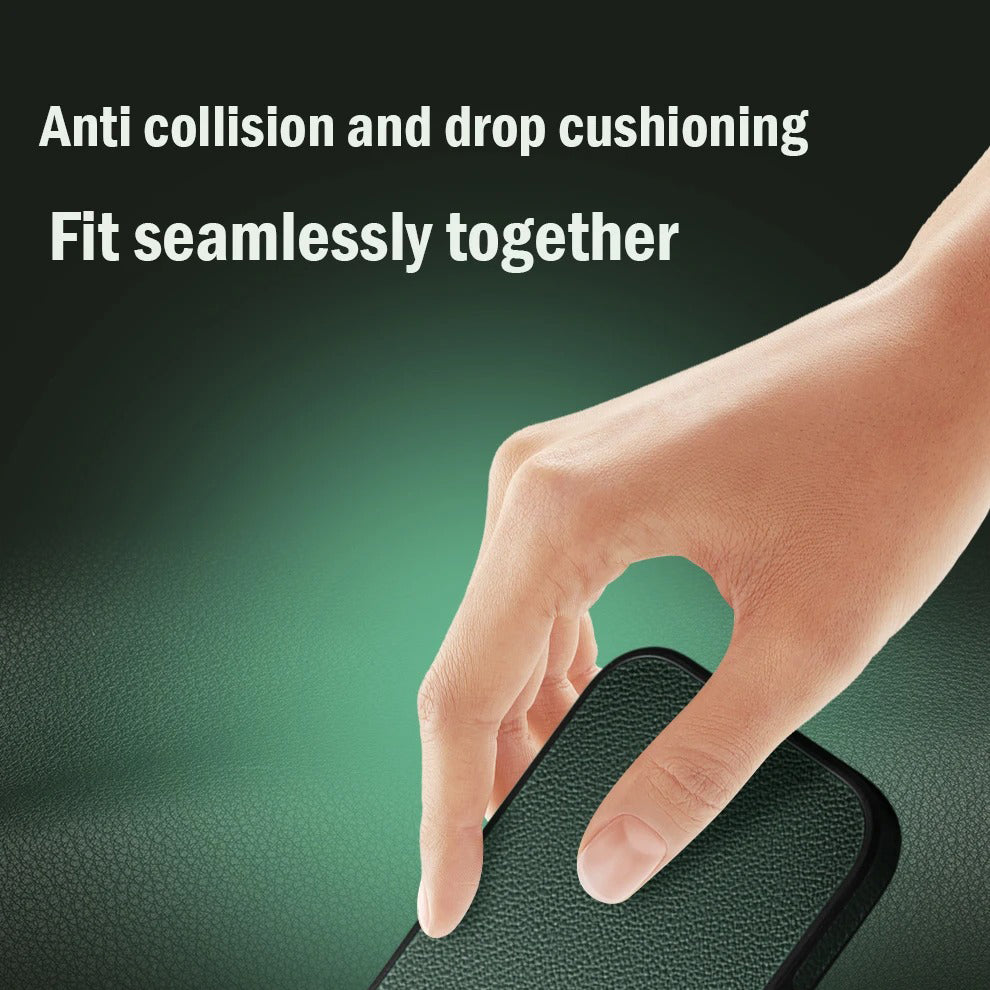 Luxury iPhone Case — Handmade Genuine Leather Wallet Flip Cover with Card Slots, Ultra-Slim Shockproof Design & Horizontal Stand Function