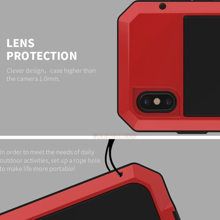 Luxury iPhone Case — Heavy-Duty Full-Coverage Aluminum Alloy Armor Protective Cover with Shockproof Waterproof Design