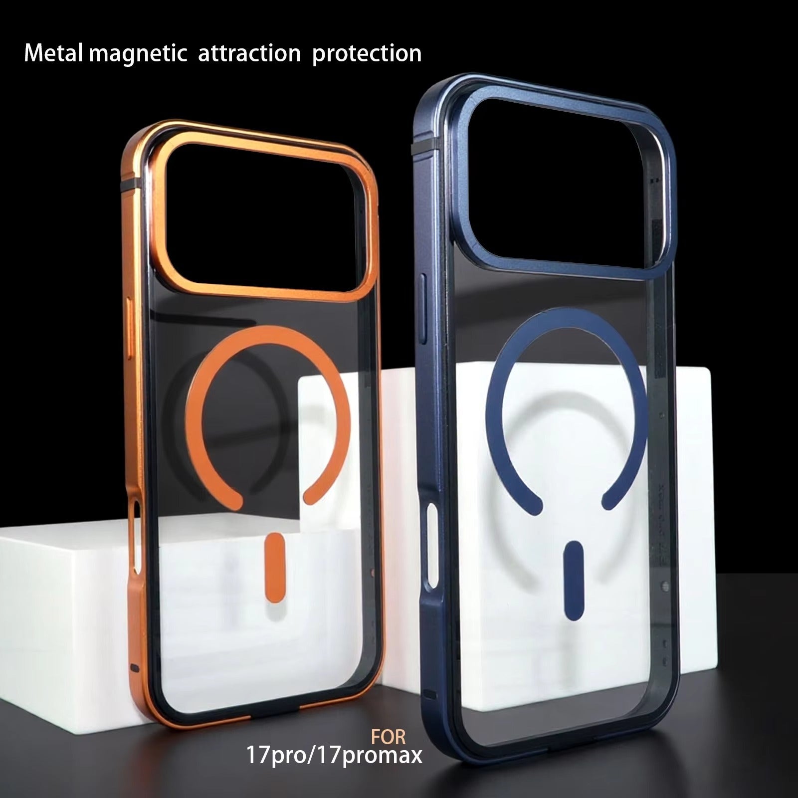 Luxury iPhone Case — High-End Metal Frame MagSafe Cover with HD Acrylic Backplate and Durable Shockproof Protective Design