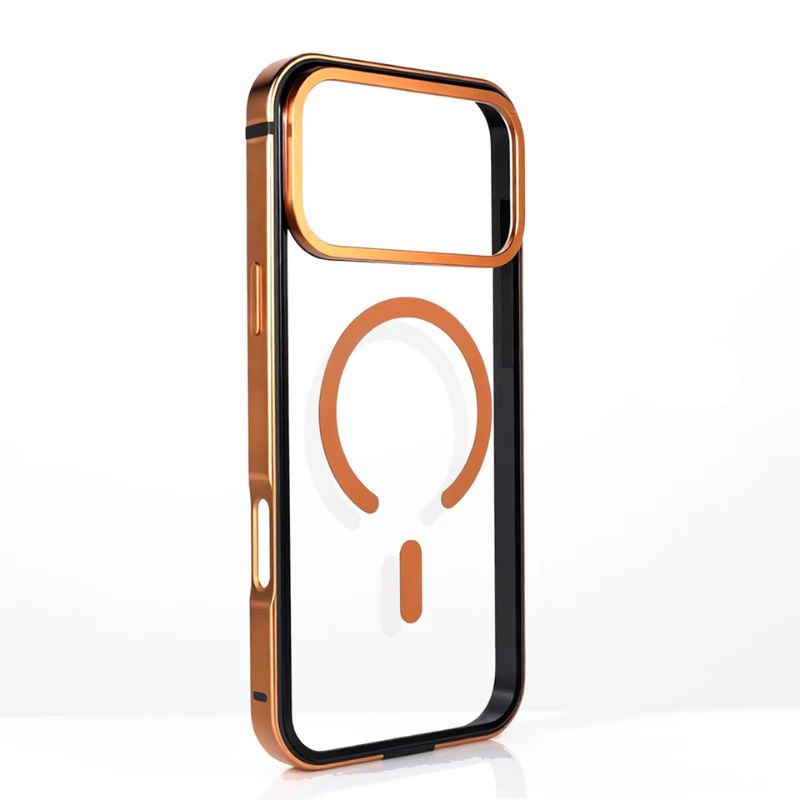 Luxury iPhone Case — High-End Metal Frame MagSafe Cover with HD Acrylic Backplate and Durable Shockproof Protective Design