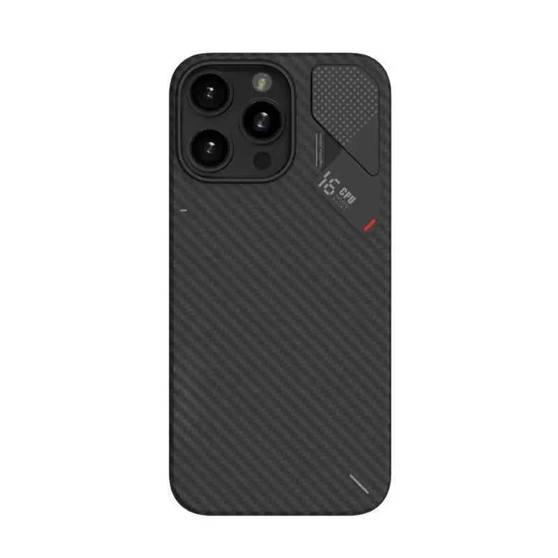 Luxury iPhone Case — Kevlar Aramid Fiber Magnetic Cover with Carbon Fiber Texture, Shockproof and Durable Protective Design