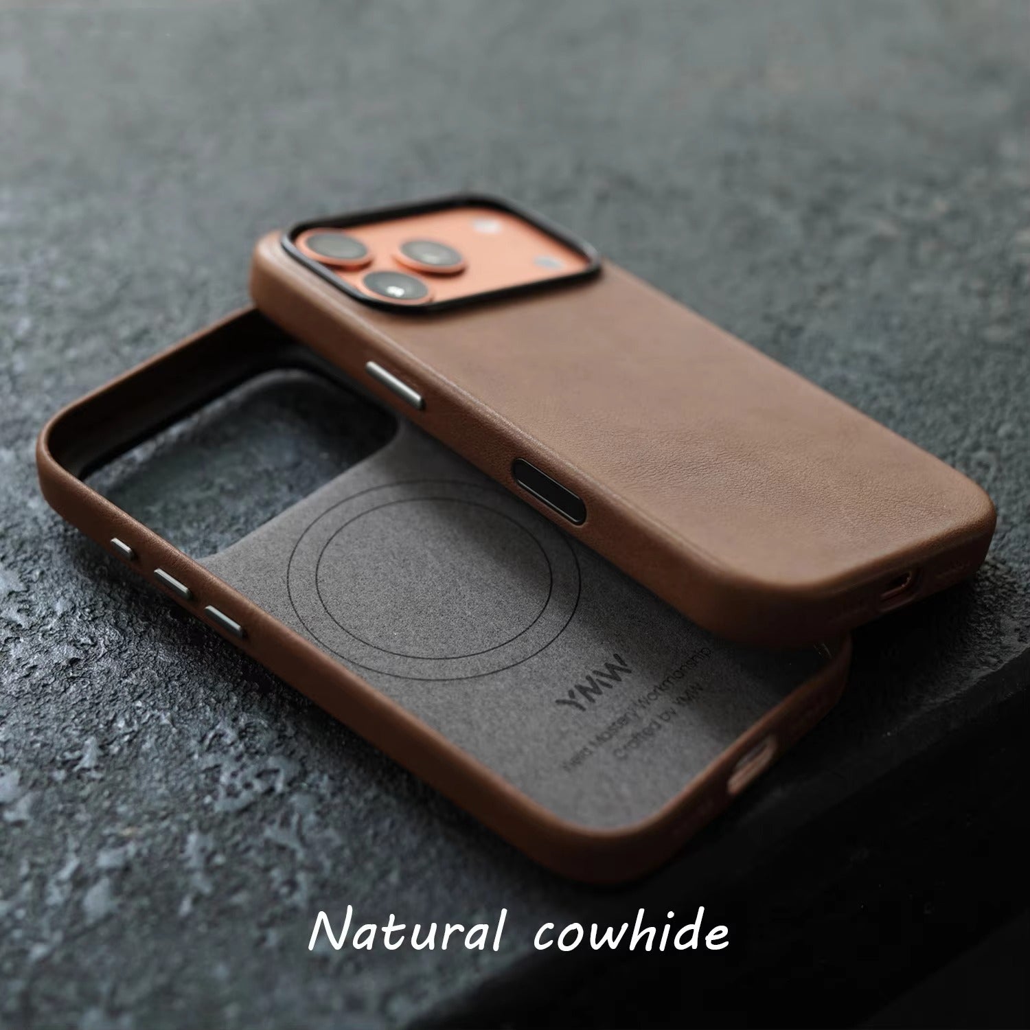 Luxury iPhone Case — MagSafe Genuine Cowhide Leather Cover with Retro Full-Body Design and Anti-Fingerprint Magnetic Protection