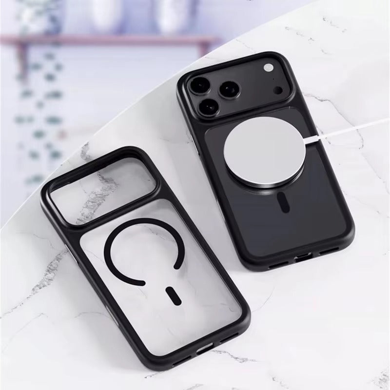 Luxury iPhone Case — MagSafe Magnetic TPU+PC Shockproof Cover with Camera Button and Anti-Fingerprint Matte Finish