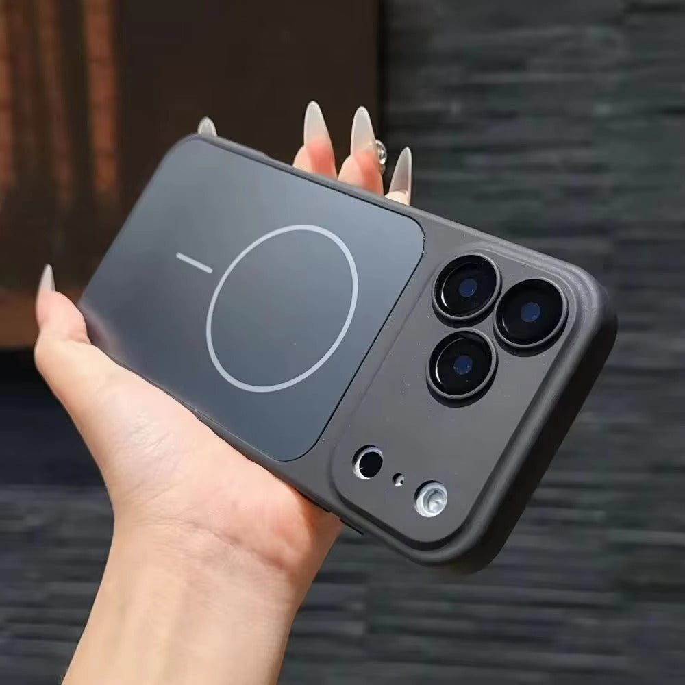 Luxury iPhone Case — MagSafe Matte PC Cover with Glass Lens Protection, Slim Shockproof Design and Camera Control Button