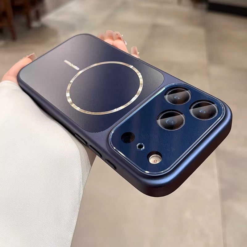 Luxury iPhone Case — MagSafe Matte PC Cover with Glass Lens Protection, Slim Shockproof Design and Camera Control Button
