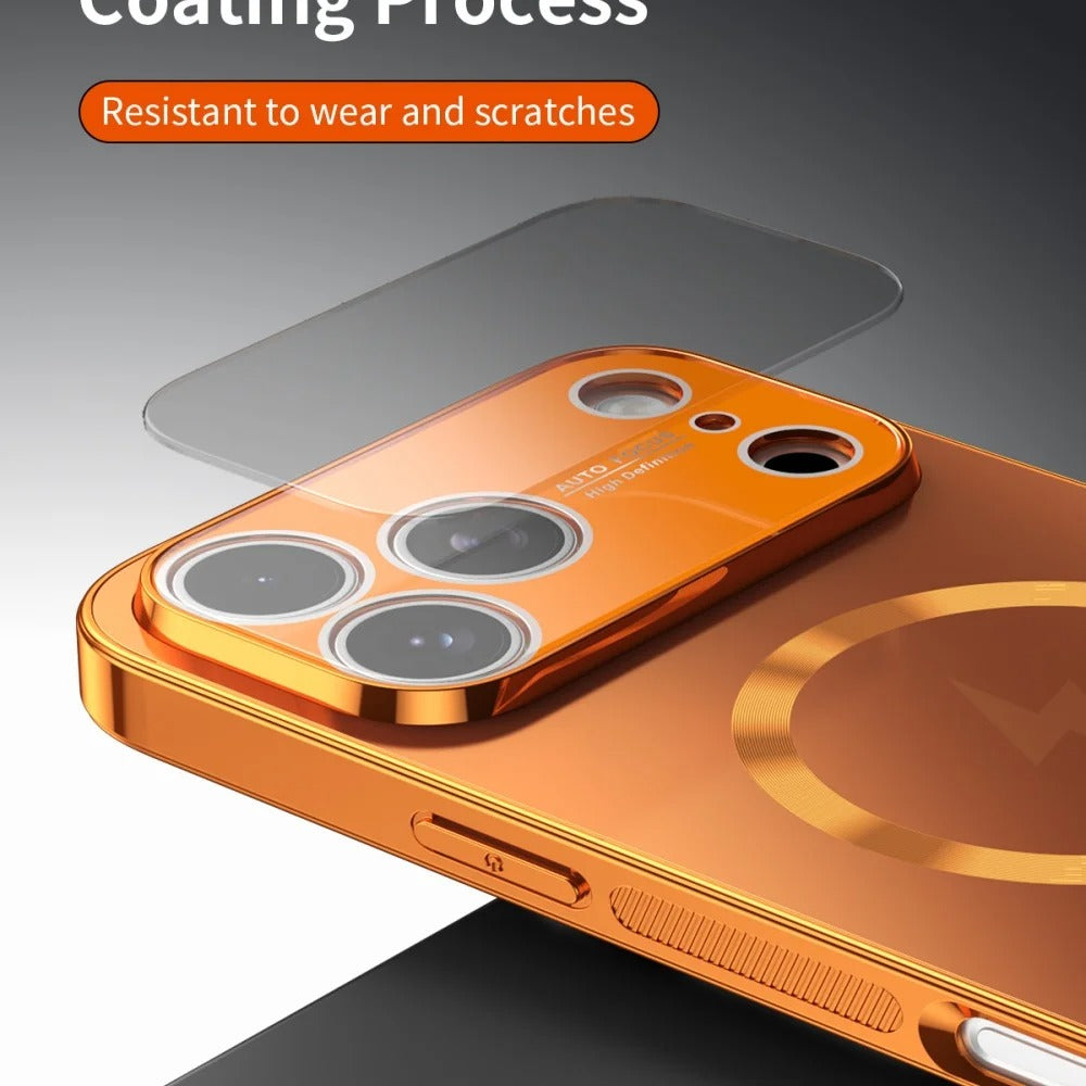 Luxury iPhone Case — MagSafe Matte Plating Cover with Full-Lens Protection, Shockproof Anti-Fingerprint Design and Non-Slip Dustproof Finish