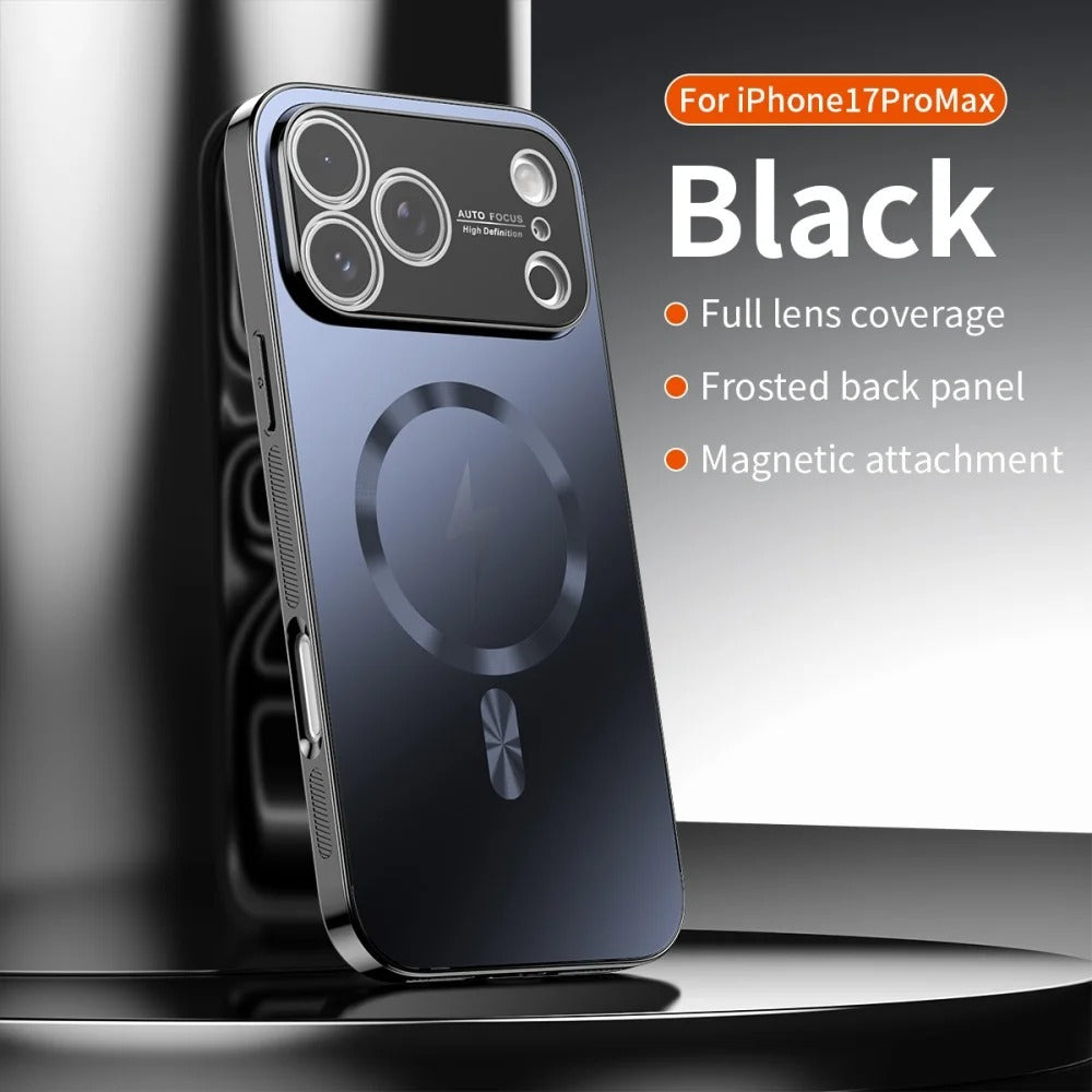 Luxury iPhone Case — MagSafe Matte Plating Cover with Full-Lens Protection, Shockproof Anti-Fingerprint Design and Non-Slip Dustproof Finish