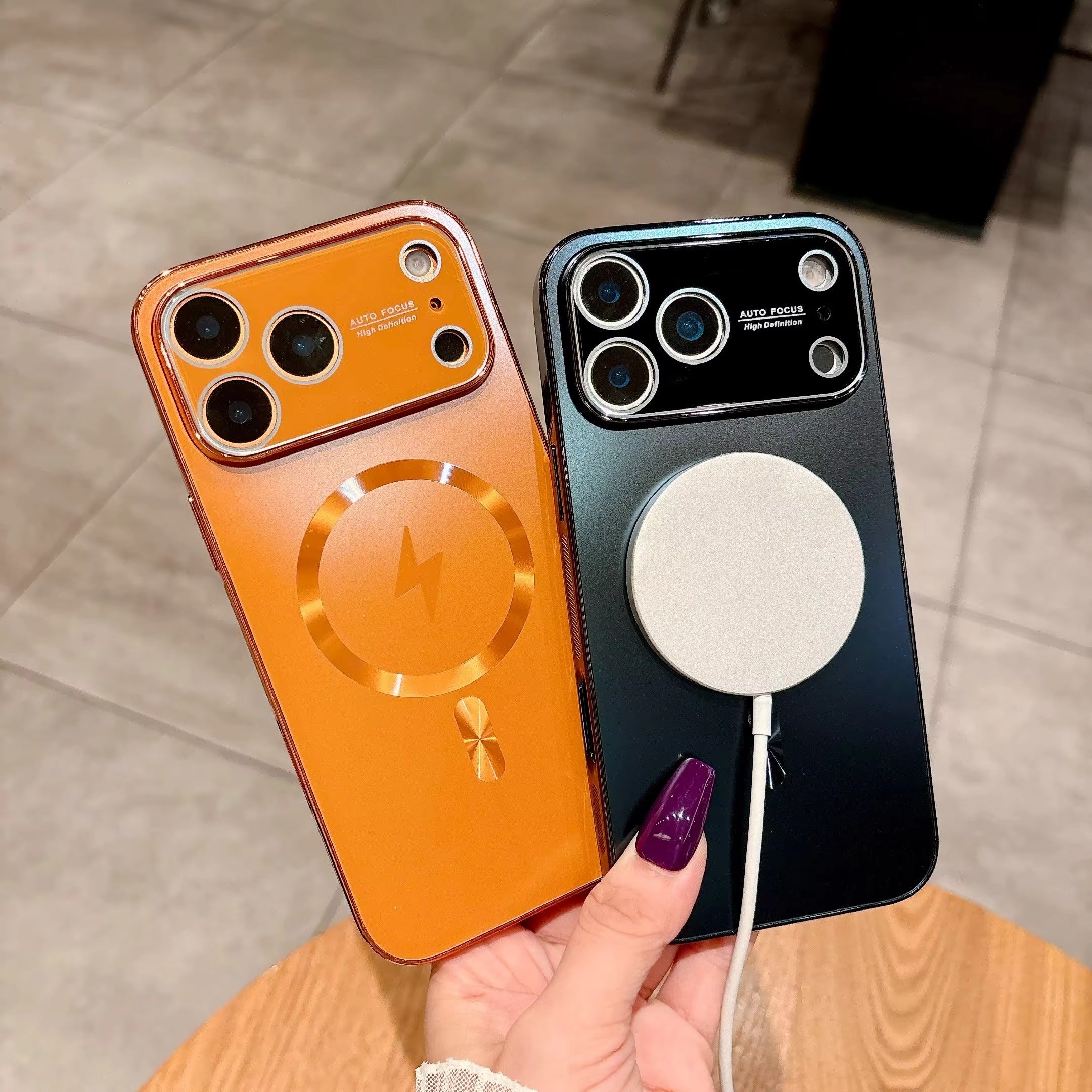 Luxury iPhone Case — MagSafe Matte Plating Cover with Full-Lens Protection, Shockproof Anti-Fingerprint Design and Non-Slip Dustproof Finish