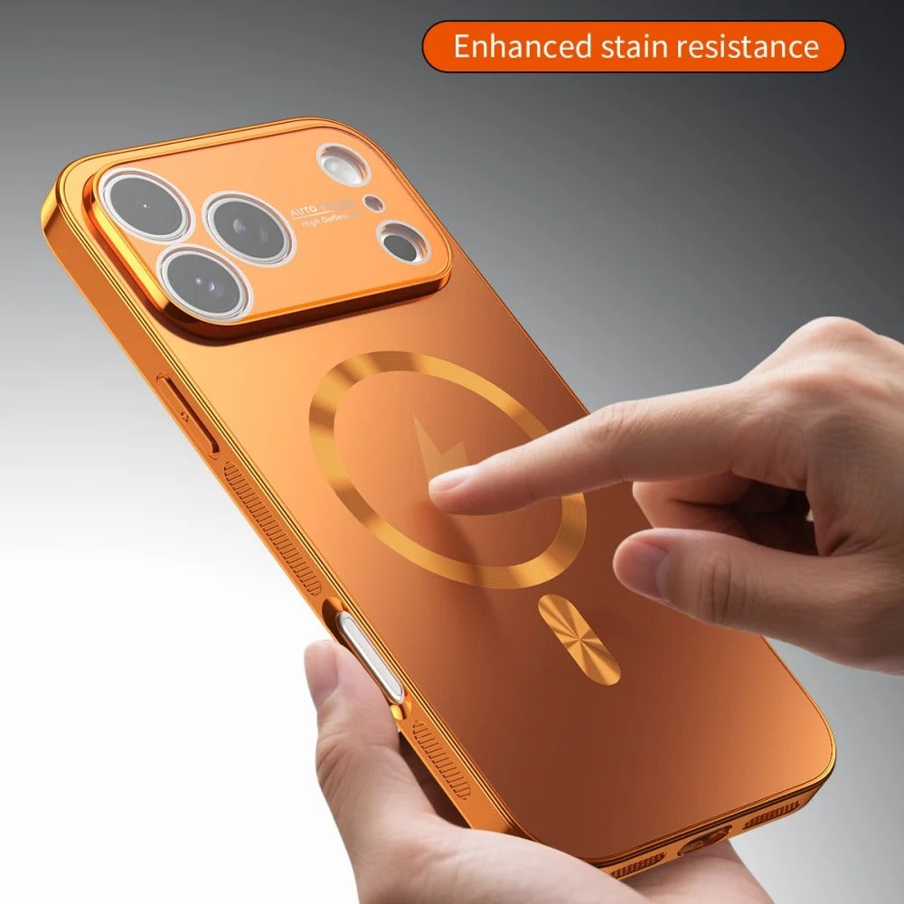 Luxury iPhone Case — MagSafe Matte Plating Cover with Full-Lens Protection, Shockproof Anti-Fingerprint Design and Non-Slip Dustproof Finish