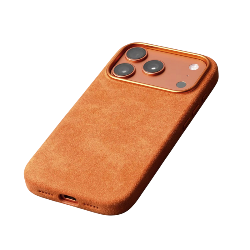 Luxury iPhone Case — MagSafe Suede Leather Cover with Supercar-Inspired Interior Design, Anti-Fingerprint Matte Finish and Non-Slip Protection
