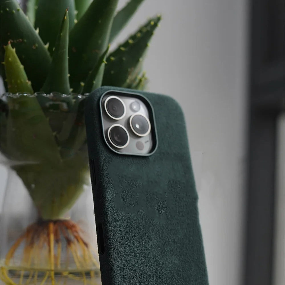 Luxury iPhone Case — MagSafe Suede Leather Cover with Supercar-Inspired Interior Design, Anti-Fingerprint Matte Finish and Non-Slip Protection