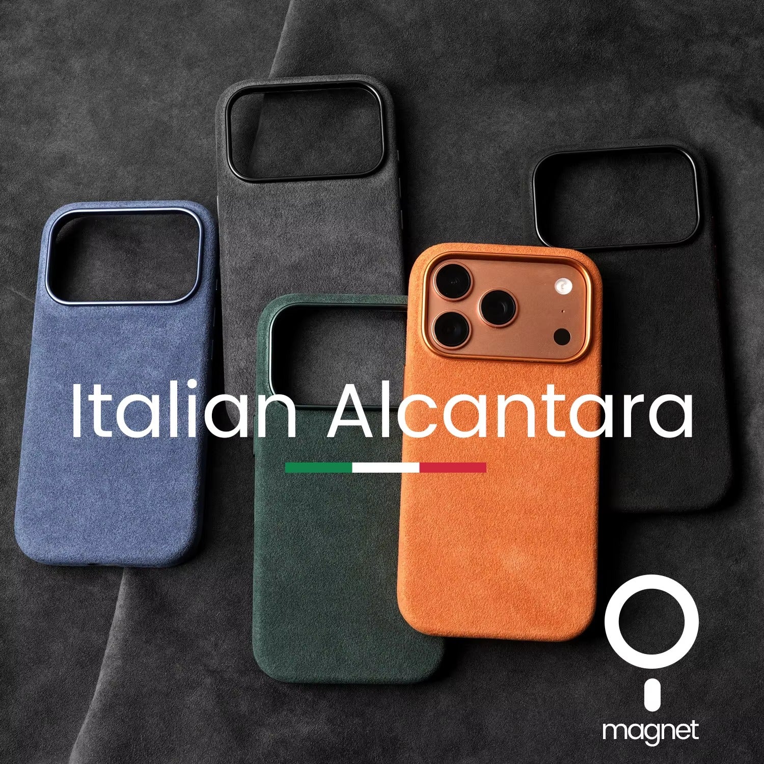Luxury iPhone Case — MagSafe Suede Leather Cover with Supercar-Inspired Interior Design, Anti-Fingerprint Matte Finish and Non-Slip Protection