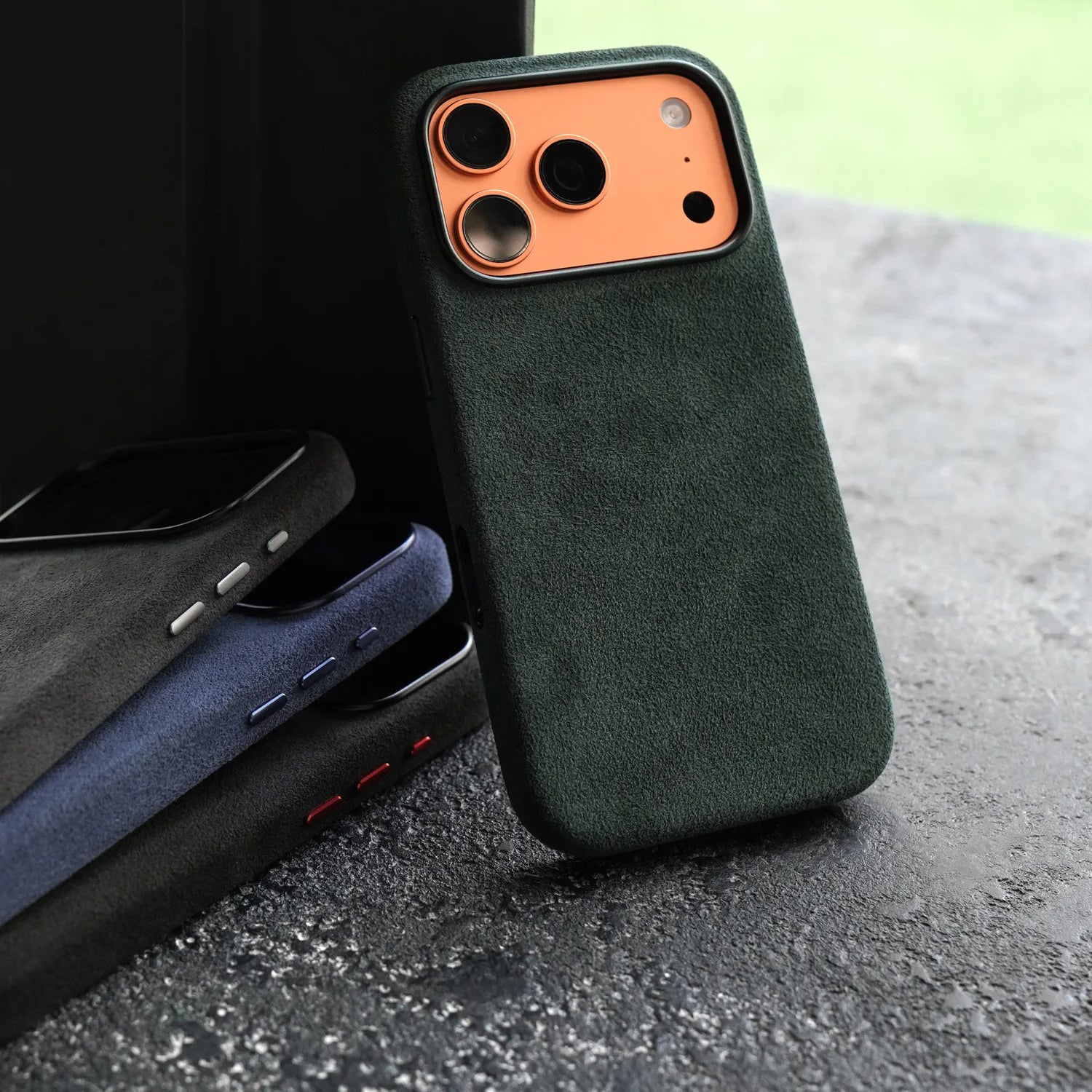 Luxury iPhone Case — MagSafe Suede Leather Cover with Supercar-Inspired Interior Design, Anti-Fingerprint Matte Finish and Non-Slip Protection