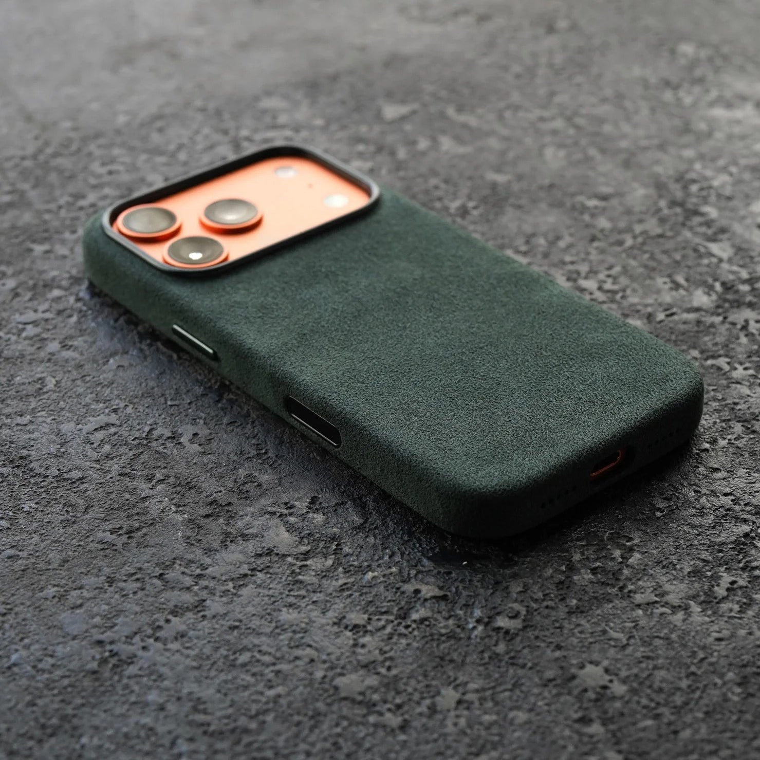 Luxury iPhone Case — MagSafe Suede Leather Cover with Supercar-Inspired Interior Design, Anti-Fingerprint Matte Finish and Non-Slip Protection