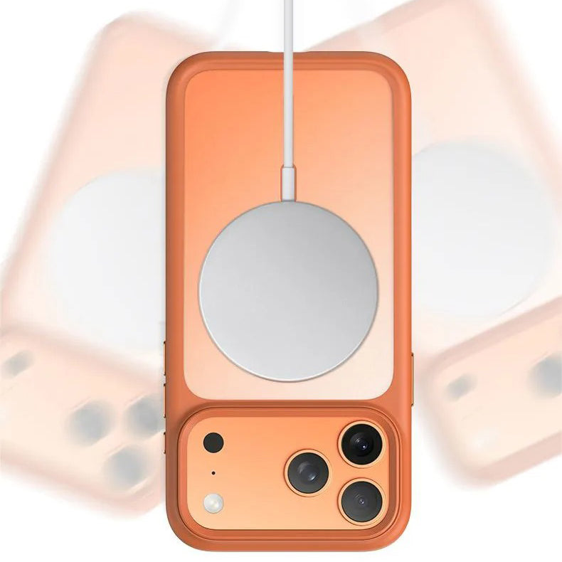 Luxury iPhone Case — MagSafe Transparent Soft Cover with Metal Buttons, Skin-Feel Matte Design, Shockproof Anti-Fingerprint Non-Slip Protection