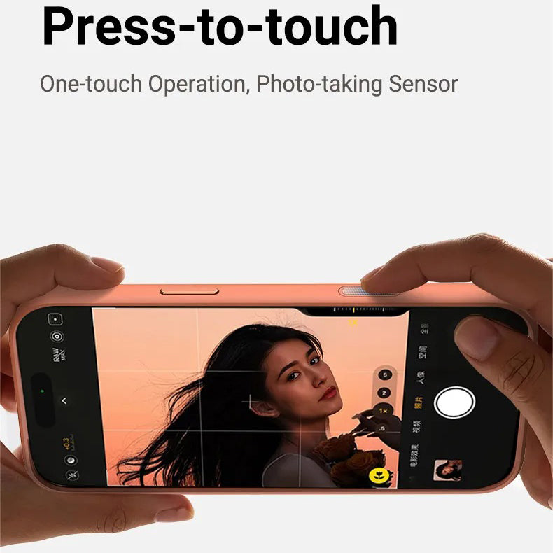 Luxury iPhone Case — MagSafe Transparent Soft Cover with Metal Buttons, Skin-Feel Matte Design, Shockproof Anti-Fingerprint Non-Slip Protection