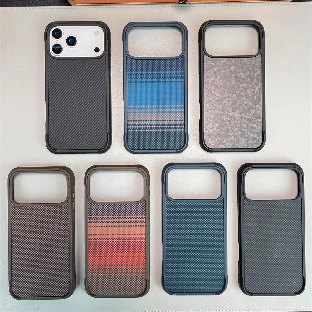 Luxury iPhone Case — Magnetic Carbon-Fiber Armor Cover with Frosted Matte Finish, Shockproof Bumper Design and MagSafe Compatibility