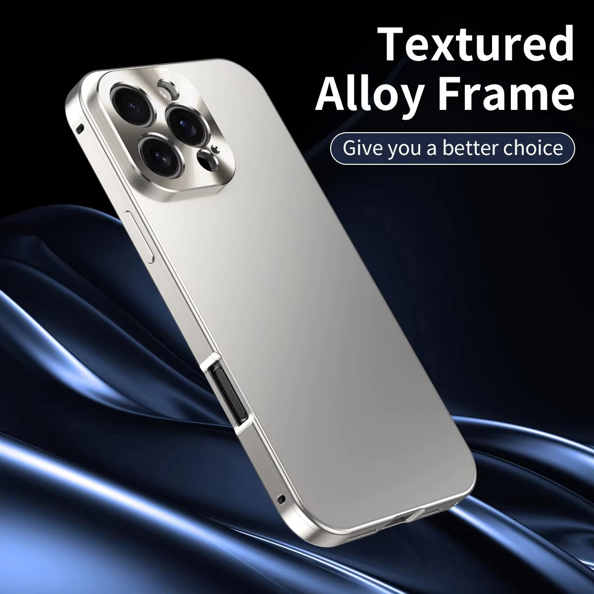 Luxury iPhone Case — Magnetic Shockproof Metal Back Cover with All-Aluminum Body, Matte Titanium Alloy Finish, Fill-Light Ring and Dustproof Dual-Layer Design