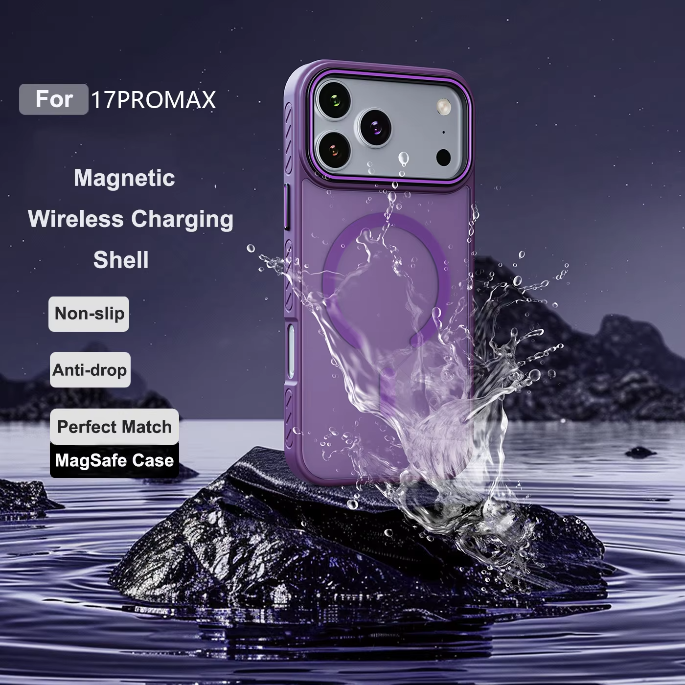 Luxury iPhone Case — Matte Transparent Magnetic Cover with MagSafe, Wireless Charging Support, Shockproof PC+TPU Protective Design