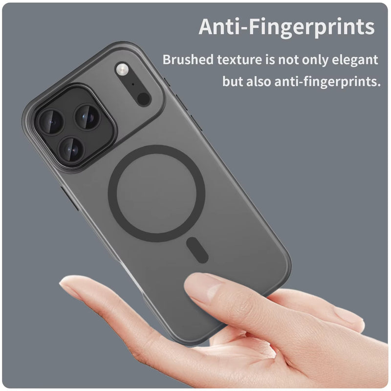 Luxury iPhone Case — Matte Transparent Shockproof Magnetic TPU Cover for Wireless Charging