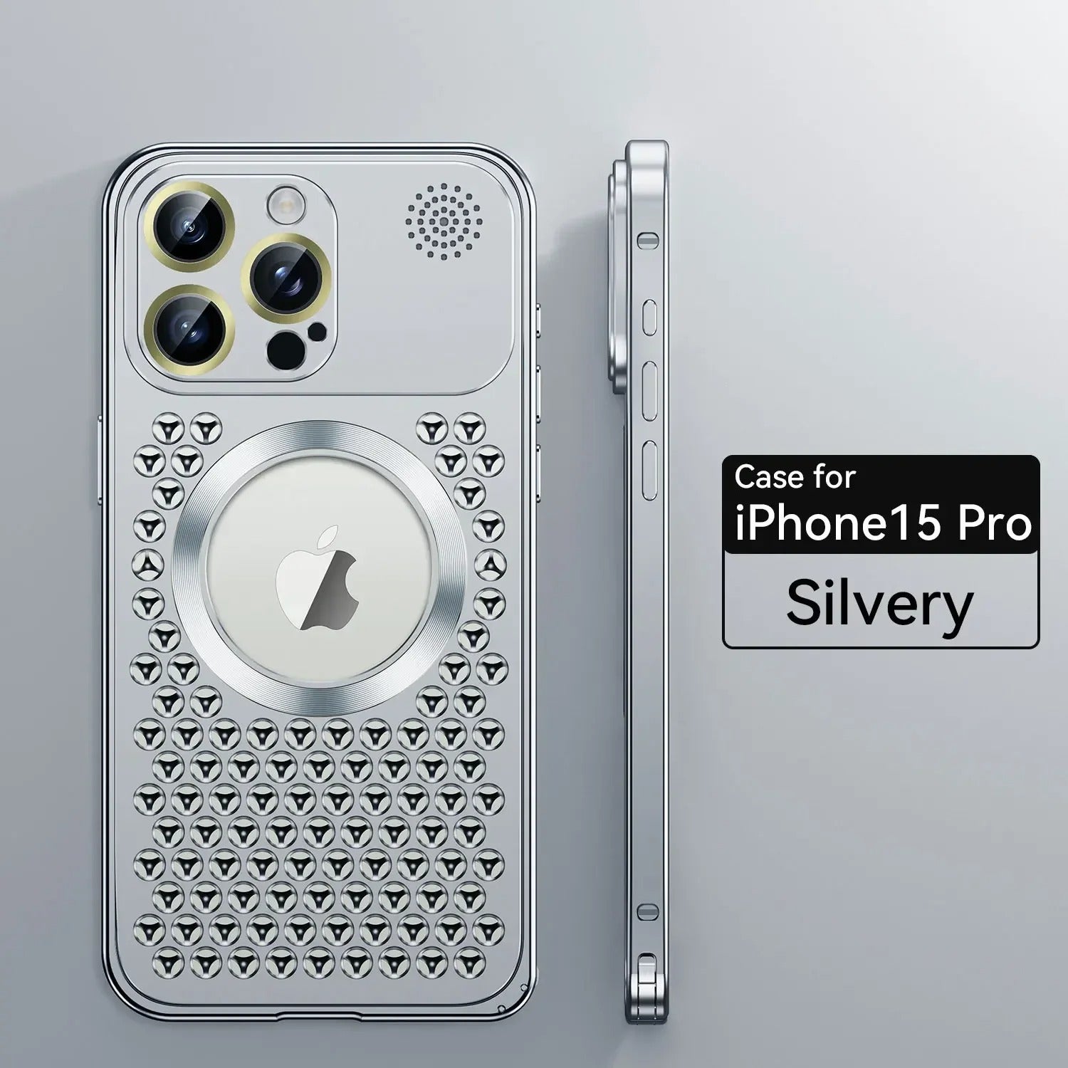 Luxury iPhone Case — Metal Heat-Dissipating Aluminum Cover, Magnetic, Magsafe Compatible, Shockproof, Lightweight, Anti-Fingerprint, Water-Resistant, Half-Wrapped Design