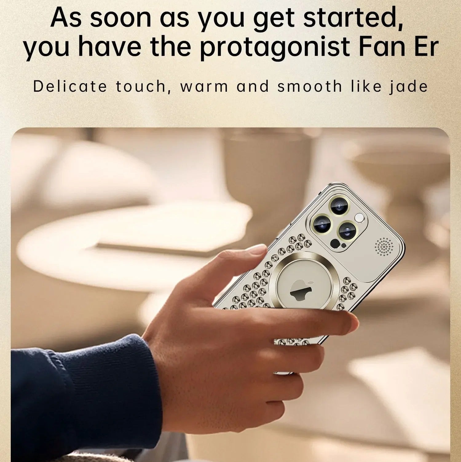 Luxury iPhone Case — Metal Heat-Dissipating Aluminum Cover, Magnetic, Magsafe Compatible, Shockproof, Lightweight, Anti-Fingerprint, Water-Resistant, Half-Wrapped Design