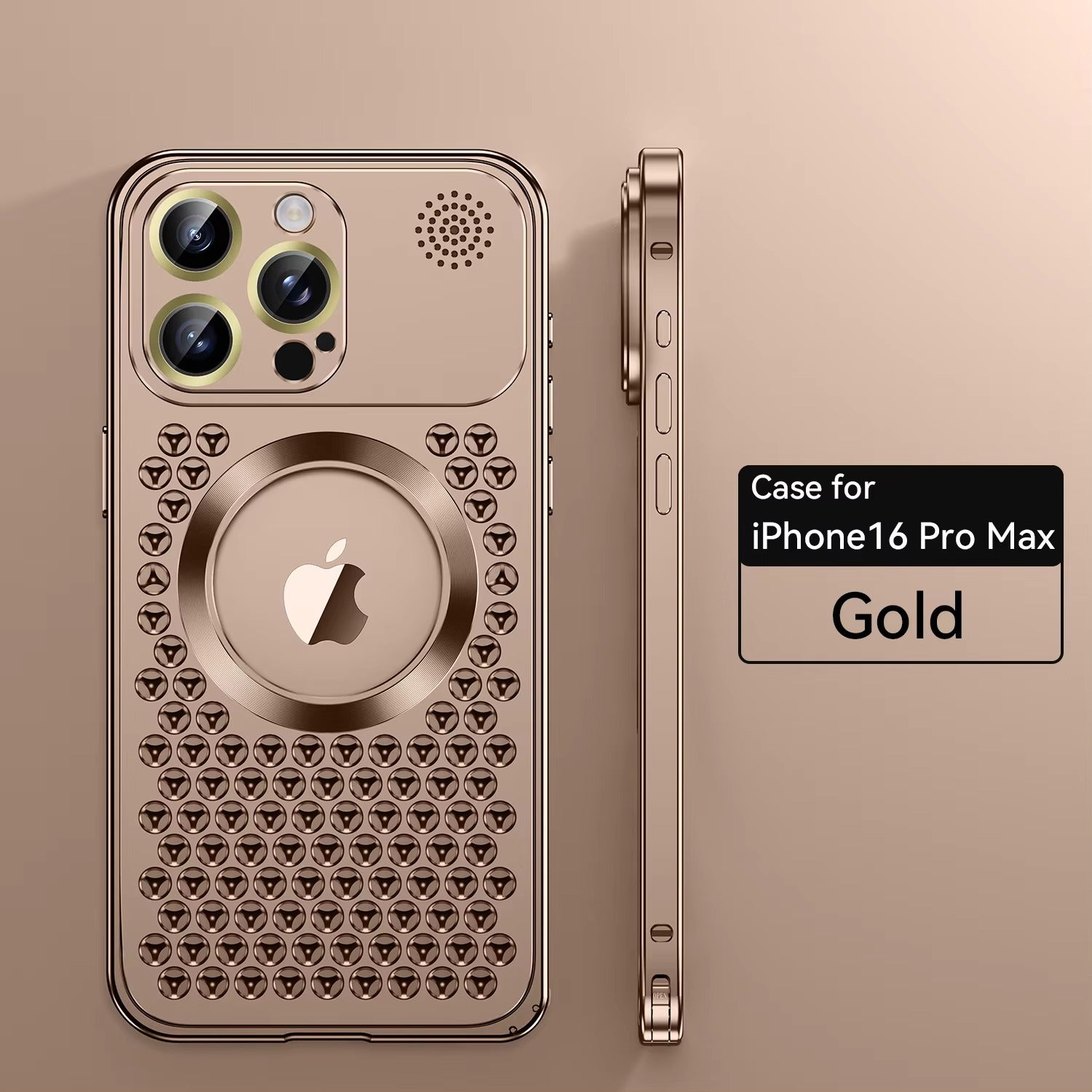 Luxury iPhone Case — Metal Heat-Dissipating Aluminum Cover, Magnetic, Magsafe Compatible, Shockproof, Lightweight, Anti-Fingerprint, Water-Resistant, Half-Wrapped Design