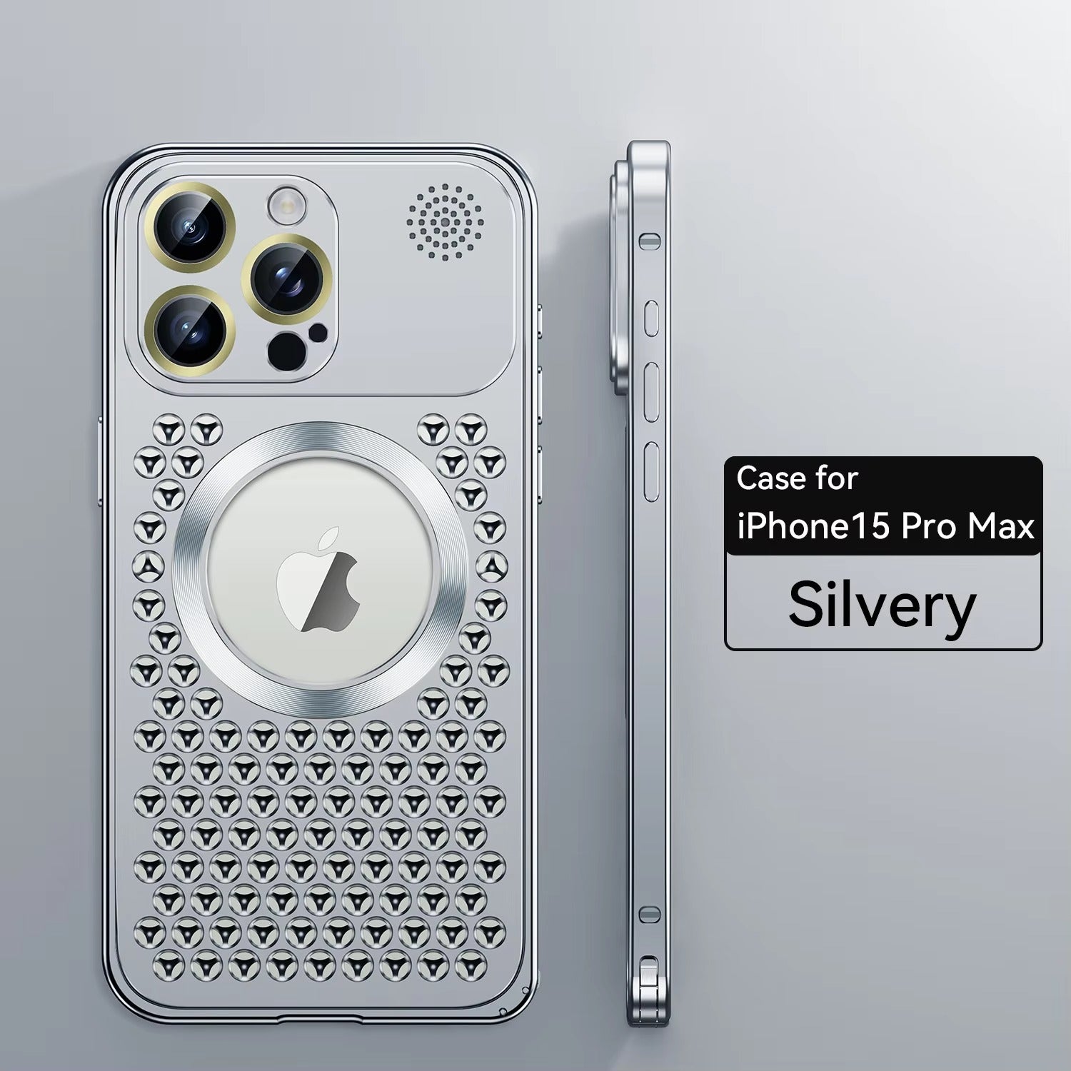 Luxury iPhone Case — Metal Heat-Dissipating Aluminum Cover, Magnetic, Magsafe Compatible, Shockproof, Lightweight, Anti-Fingerprint, Water-Resistant, Half-Wrapped Design