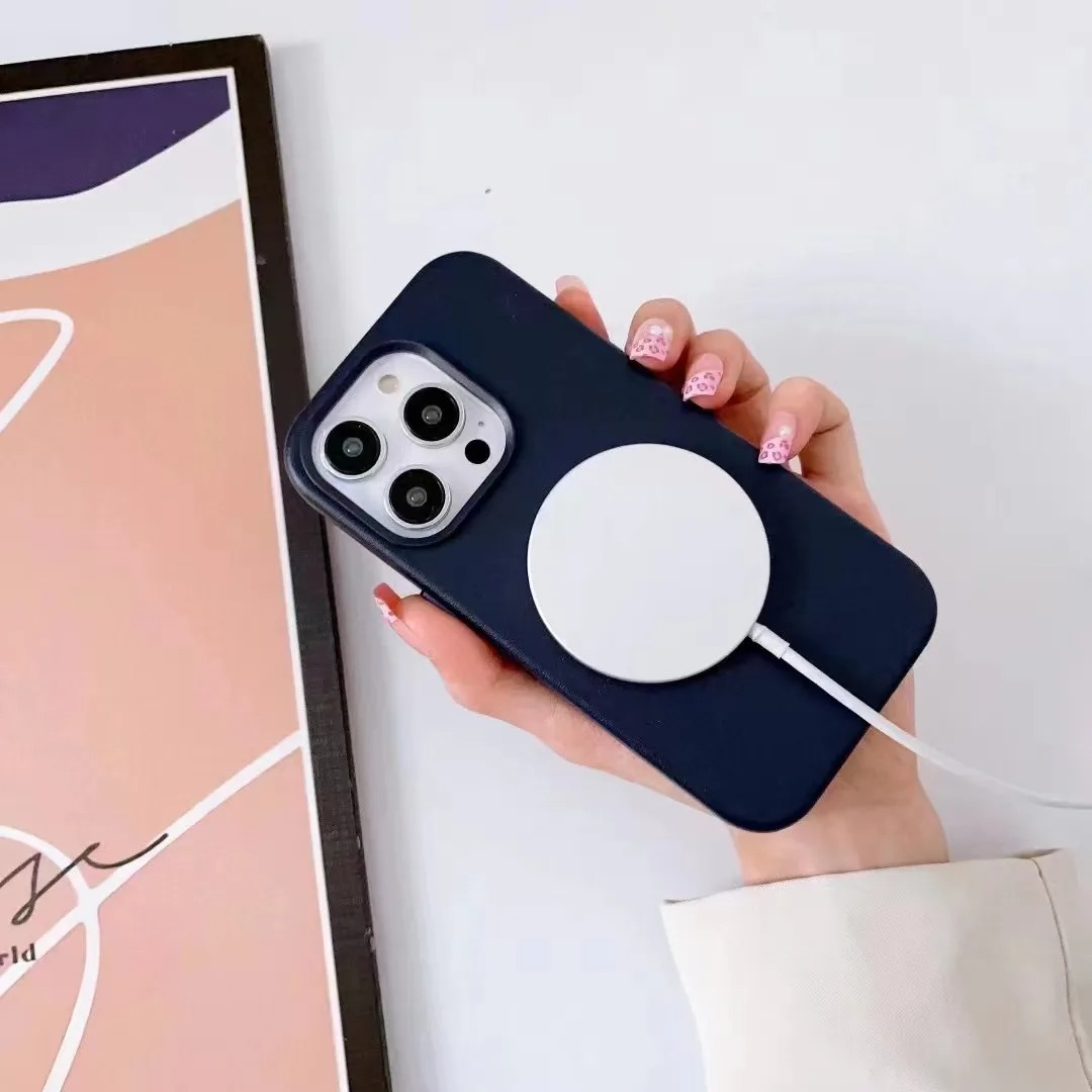 Luxury iPhone Case — Official MagSafe Leather Cover with Strong Magnetic Support, Half-Wrapped Shockproof Design for Apple iPhone 17 Pro Max and Plus