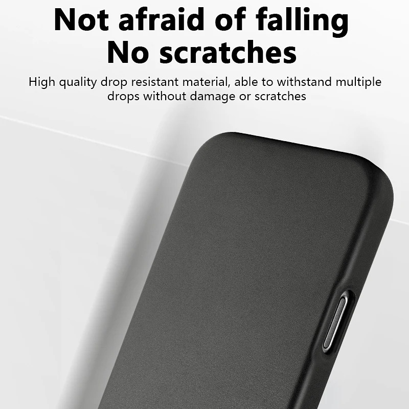 Luxury iPhone Case — Official MagSafe Leather Cover with Strong Magnetic Support, Half-Wrapped Shockproof Design for Apple iPhone 17 Pro Max and Plus