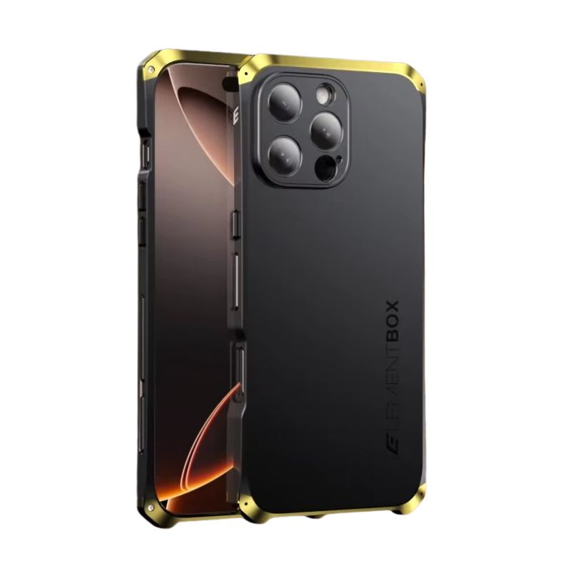 Luxury iPhone Case — PC + Aluminum Alloy Full-Coverage Protective Shell with Washable Anti-Scratch Dustproof Design and Non-Slip Lightweight Build