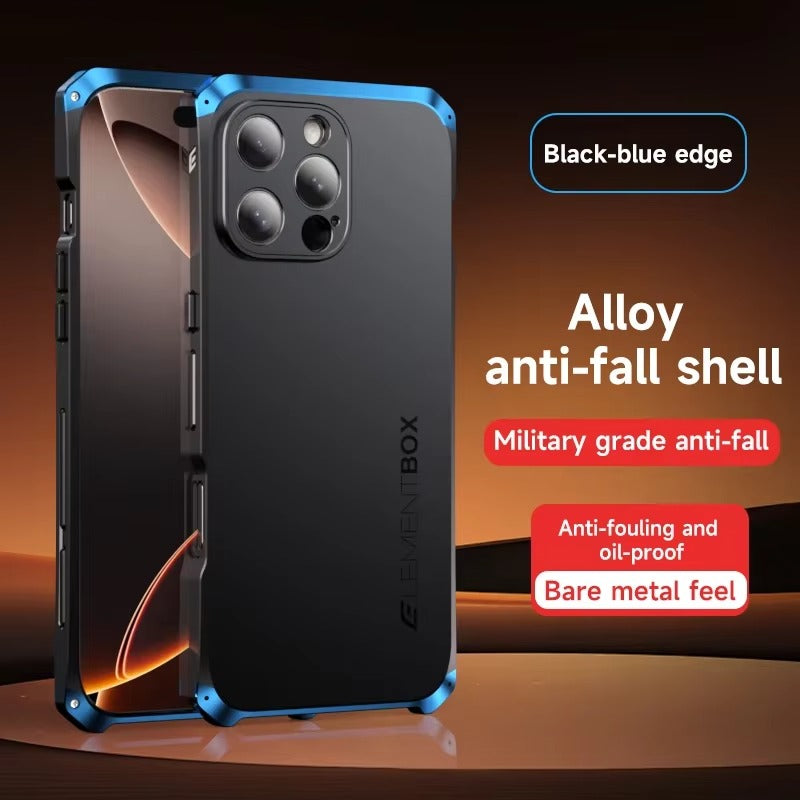 Luxury iPhone Case — PC + Aluminum Alloy Full-Coverage Protective Shell with Washable Anti-Scratch Dustproof Design and Non-Slip Lightweight Build