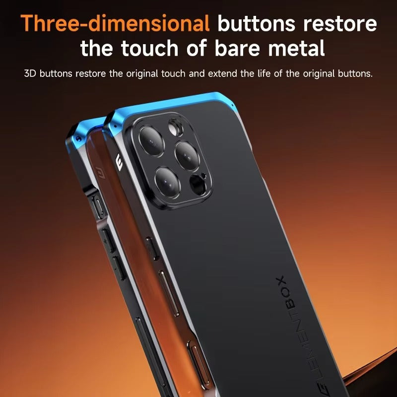 Luxury iPhone Case — PC + Aluminum Alloy Full-Coverage Protective Shell with Washable Anti-Scratch Dustproof Design and Non-Slip Lightweight Build