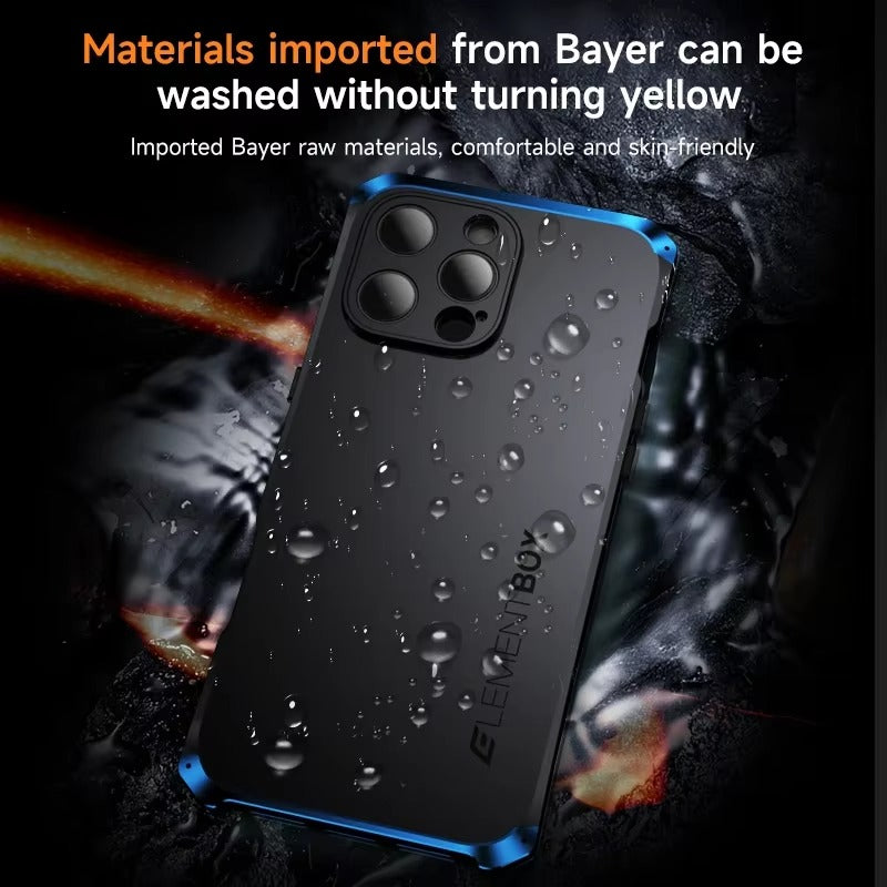 Luxury iPhone Case — PC + Aluminum Alloy Full-Coverage Protective Shell with Washable Anti-Scratch Dustproof Design and Non-Slip Lightweight Build