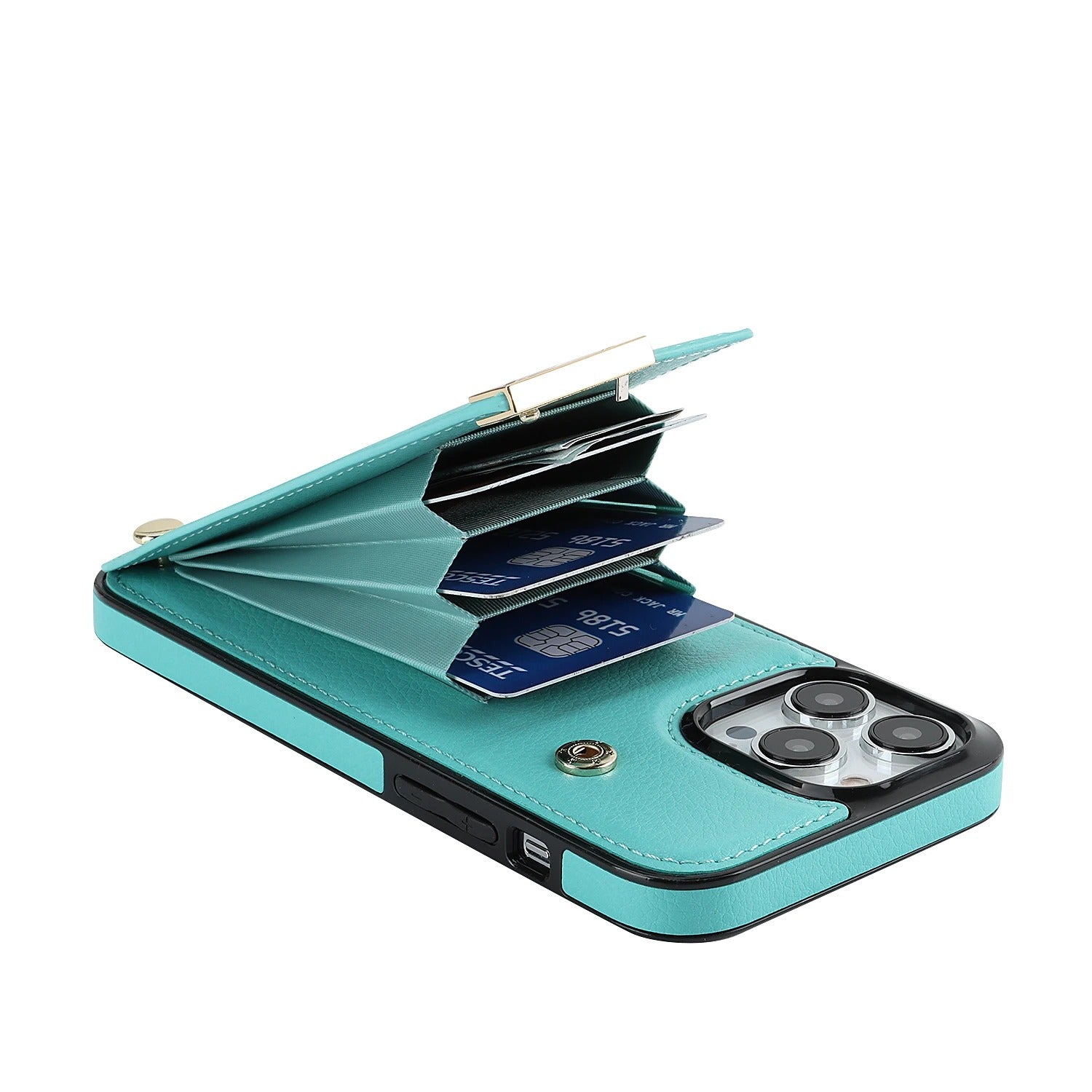 Luxury iPhone Case — PU Leather Wallet Cover with Card Holder Storage, Shockproof Anti-Drop Protection and Sleek Anti-Fingerprint Design